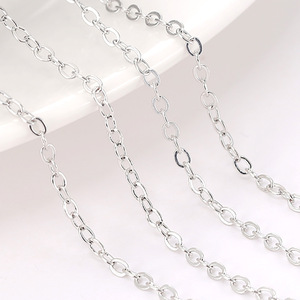 Silver Plated Flat O <b>Chain</b> For Necklace Making 18K Gold <b>Copper</b> Plated Jewelry Findings DIY Craft <b>Chain</b> Component - Product Image 3
