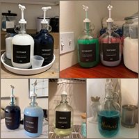 Grand distributeur à pompe en verre demi-gallon de 64 onces pulvérisateur à pompe pour détergent à lessive, savon, assouplissant, sirop, jus de fruit