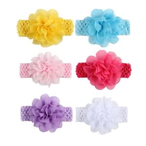 Bebek çocuk kafa şifon çiçek kafa kız çiçek toptan saç aksesuarları Headdress örme kafa bandı - Product Image 2