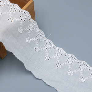 ホワイト8 CM花刺繍コットンレーストリム刺繍生地レーストリムドレス用 - Product Image 1