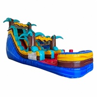 Tobogán Acuático Inflable de PVC de 17 pies, Tropic Shock, de Una Sola Vía, Comercial, para Exteriores