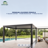 Pavillon de jardin de luxe en aluminium à toit rigide motorisé avec moustiquaire pour extérieur, jardin, patio, cour