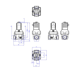 Électrovanne Buerkert 2/2 voies en laiton 24VCC résistante aux hautes températures, servo-assistée, à diaphragme 2/2 voies 6281 331010 S - Product Image 3