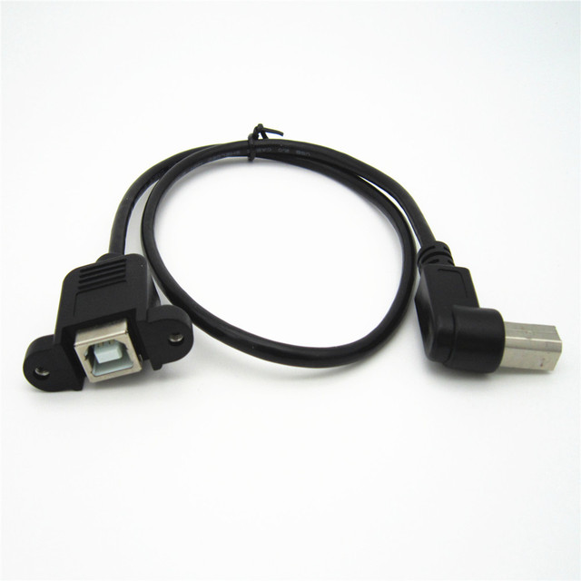 Right Angle 30cm USB 2.0 B Male to USB B Female Socket Printer Panel Mount Cable