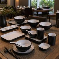 Série Blanc Encre Japonaise Non Toxique Écologique A5 Vaisselle en Mélamine Incassable pour Hôtels, Restaurants, Écoles, Hot Pot