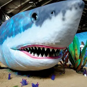 The Super Amazing Simulation White Shark of Size Statue in Simulator Amusement Rides for Sale