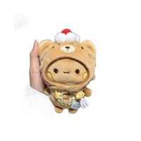 12 Accessoires de porte-clés en peluche avec tenue de jouet de dessin animé mignonne en polyester pour poupées - Cadeau idéal pour sacs