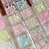 Décorations d'ongles en forme de pétales de fleurs en cristal de glace, finies sans sculpture, colorées, à cinq pétales, transparentes comme de la glace, accessoires pour nail art