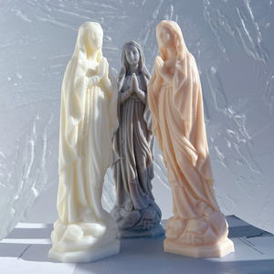 Stampo in Silicone per Candele a Forma di Statua della Vergine Maria, Figurine Cattoliche della Beata Vergine Maria, Stampo per Candele Nostra Signora di Lourdes - Product Image 2