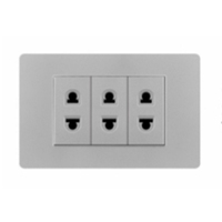 Prise électrique moderne en gros Prise triple durable à 2 pôles Interrupteur et prise électriques muraux de sécurité en matériau PC