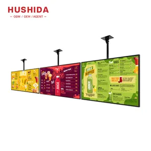 43 pollici android indoor advertising player monitor lcd montaggio a parete soffitto fast food menu display board