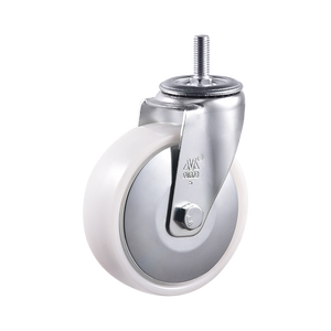 VIMA Heavi Duti 3.5 4 5 6,5 8 Zoll Gewinde Lenk rolle Rad bremse PP White Industrial <span class=keywords><strong>Caster</strong></span> für Wagen - Product Image 5