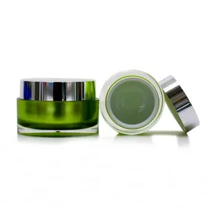Double wall cosmetic package acrylic jar Empty Container Cosmetic Cream acrylic square plastic cosmetic jar for skin care cream