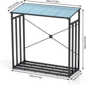 Estante de leña para exteriores, almacenamiento de leña, ayuda para apilar, refugio de madera galvanizado en caliente para leña al aire libre, embalaje de pedidos por correo - Product Image 3