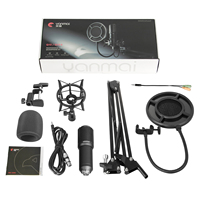 Microphone à condensateur cardioïde métallique Q10 avec logo personnalisé - Ensemble professionnel filaire, suppression du bruit, portable, pour conférence de bureau