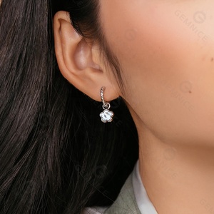 Gioiello di moda Gemnel CZ hoop ciondolo giocoso ciondoli in <span class=keywords><strong>madreperla</strong></span> 925 <span class=keywords><strong>orecchini</strong></span> a fiori in oro argento - Product Image 5