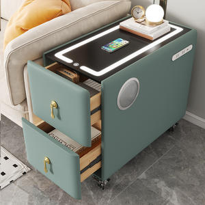 Table de chevet de luxe moderne du milieu du siècle Serrure de charge sans fil intelligente Nouveau design Offre Spéciale de lumière LED pour l'ameublement de la maison Utilisation hospitalière - Product Image 1