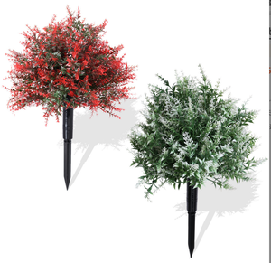 Arbres topiaires en boule de violette artificielle, faux arbustes artificiels, fleurs résistantes aux UV, faux arbustes artificiels pour la décoration de la véranda et de la cour - Product Image 1