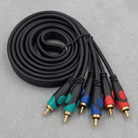 Cable de Audio y Video RCA de 1.5M, 3 RCA Macho a Macho, Cable Compuesto AV, Cobre Libre de Oxígeno para DVD, TV, Decodificador, Cine en Casa