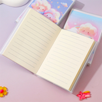 Carnet A7 avec couverture en PVC, motif nuage dégradé mignon, 64 feuilles, 80 g/m², ligné, mini carnet de poche, papeterie scolaire pour enfants, vente en gros