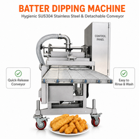 Machine à enrober la viande pour la production de paniers de farine pour filets de porc, steaks de bœuf et filets de poulet en usine
