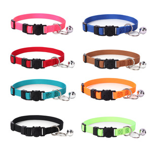 KingHon Metal <b>Tag</b> Laser Engraving Personalized Customized Polyester Nylon Cat Collar Luxury With Bell Collar for Cats - Product Image 2