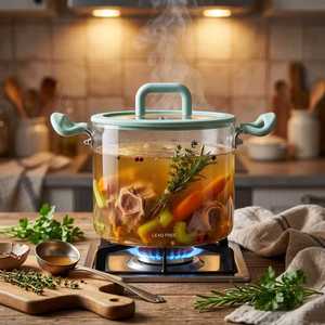 Olla de Vidrio de Borosilicato de Alta Calidad con Doble Asa para Uso en Fuego Abierto, Hornos de Microondas y Hornos Convencionales, Venta al Por Mayor Personalizada - Product Image 5