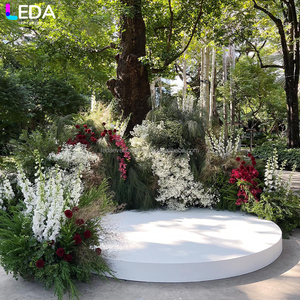 LEDA - Décoration de haute qualité - Cadre de scène de mariage rond en acrylique blanc pour l'intérieur - Scène de concert pour cérémonie de mariage - Product Image 1