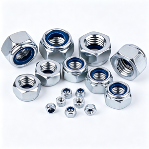 Écrou de blocage à insert nylon DIN985-87 de haute qualité, en acier au carbone, hexagonal, anti-desserrage, pour fixation industrielle, directement de l'usine - Product Image 1