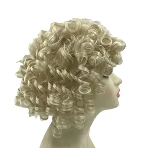 2023 New Style Trendy Synthetic Hair Gothic Lolita Wigs White Blonde Color Curly Adult Cosplay Wigs