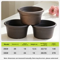Pot de fleurs universel à bouche ronde en résine épaissie, respirant et durable, pour jacinthe, lys, tulipe, grande taille, faible volume (en gallons)
