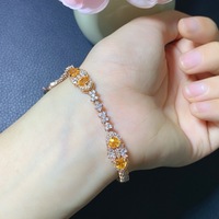 Bracelet Fanta Naturel, Pierre Précieuse Scintillante aux Couleurs Riches et Intenses, Pierre Principale de 5 MM, Monture Exquise en Argent Sterling 925