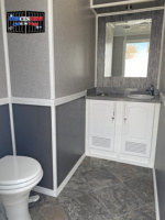 Toilettes mobiles d'extérieur, remorque avec lavabos, salle de bain portable, toilettes de luxe, remorque toilettes