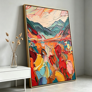 <span class=keywords><strong>Peinture</strong></span> à l'huile abstraite moderne de paysage montagneux, texture épaisse, peinte au <span class=keywords><strong>couteau</strong></span>, 3D, sur toile, décoration murale - Product Image 5