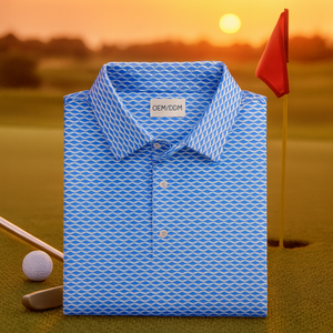 Polos de Golf Personalizables de Secado Rápido, Ajuste Holgado, con Logotipo Bordado y Estampado por Sublimación, Color Azul - Product Image 1