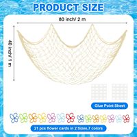 Décorations de fête en éponge comprenant un rideau de franges en feuille de tinsel bleu, des accessoires photo floraux pour fête d'anniversaire à la piscine ou en bord de mer