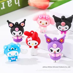 Kuromi 펀치 박스 키 체인 슈퍼 소프트 플러시 및 실리콘 도매에 대한 산리오 3D 입상 펜던트에 대한 만화 - Product Image 3