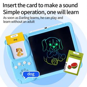 Tablette d'écriture LCD éducative pour enfants Zhorya, jouets préscolaires, cartes flash parlantes sur les animaux et les émotions en anglais, 112 mots fréquents pour enfants - Product Image 4