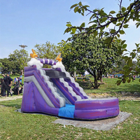 Grand plaisir - Toboggan aquatique gonflable WOLONG en PVC pour enfants, pour les fêtes intérieures/extérieures