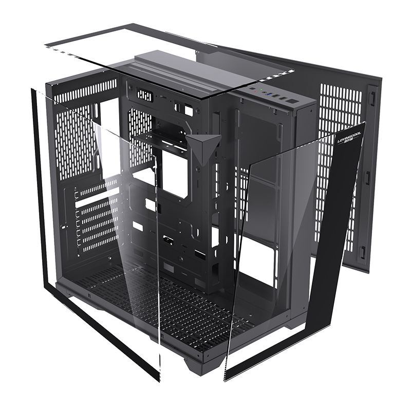ORANGLES Lovingcool Hot Sale ATX Gaming PC Case | 3-Side Tempered Glass, RGB Fans, Mid-Tower Computer Cabinet, Supports Micro-ATX/ITX, Black – Factory Price (Qatar) - full product showcase - displaying specifications - Image 5 of 6 | adapts to any space | Lovingcool Hot Sale ATX Gaming PC Case | 3-Side Tempered Glass, RGB Fans, Mid-Tower Computer Cabinet, Supports Micro-ATX/ITX, Black – Factory Price (Qatar) deal New Jersey | Free Shipping ORANGLES