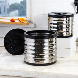 3 cái Đen Thép không gỉ lẩu đặt công suất lớn thực phẩm lưu trữ <span class=keywords><strong>container</strong></span> ăn trưa hộp thực phẩm ấm hơn Bộ - Product Image 6