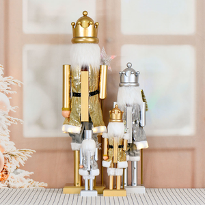 Bạc Tuyết Hoa Vua <span class=keywords><strong>Nutcracker</strong></span> 60Cm-80Cm Kích Thước Lớn Món Quà Giáng Sinh LED Ánh Sáng Âm Nhạc Hộp Đồ Trang Trí Thủ Công Búp Bê Hình Dạng Quà Tặng - Product Image 3