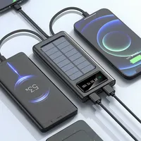 20000 mAh Super banque d'énergie solaire câble intégré Port de chargeur solaire chargeur externe batterie externe adapté pour Xiaomi iPhone 15 nouveau
