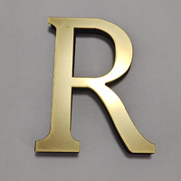 Mini enseigne au néon LED illuminée en lettres en résine PVC en acier inoxydable bleu noir blanc pour décorations publicitaires de direction
