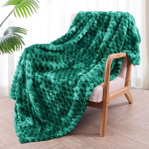 Couverture en polaire pour canapé ou lit, couverture décorative en jacquard à motif de coquille de tortue 3D, couverture en flanelle douce, légère et moelleuse - Product Image 5