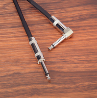 Câble audio personnalisé en gros, 6,35 mm (1/4 pouce), mono, 2 conducteurs, gaine PVC, pour guitare électrique, basse, haut-parleur, angle 90 degrés, longueur 2 m