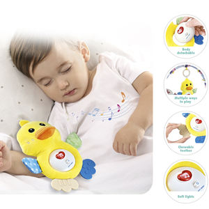 Кукла Успокаивающая со звуком и светом, мягкая мультяшная кукла-утка, электрическая музыкальная Успокаивающая, Успокаивающая комфорт, детская игрушка для сна для новорожденного - Product Image 3