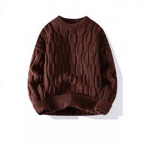 Suéter de Punto Trenzado Estándar para Hombre, Color Sólido, Jersey de Invierno, Manga Larga, Material Acrílico, Manga Regular, Transpirable, Alta Calidad - Product Image 1