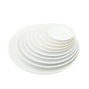 High Quality Nordic 12/13/14/16 Inch White Round 30% Melamine Buffet Plate Big Restaurant Melamine Dinner Plate