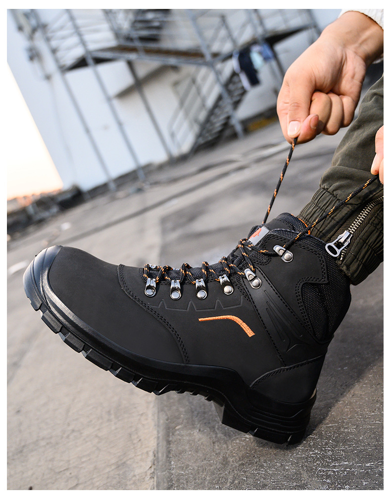 Steel Toe Safety Boots for Men, Waterproof Puncture-Proof